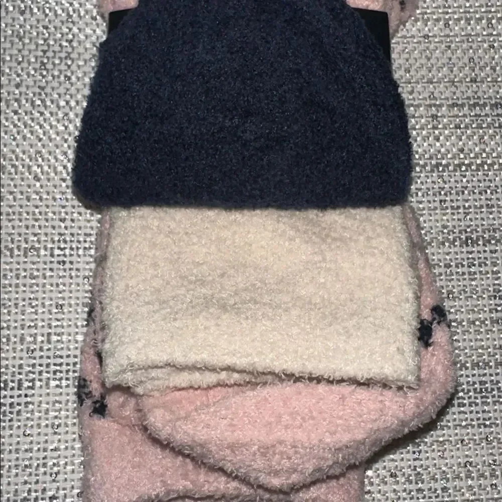 FRYE 2 Pk Pink Navy Ivory Super Soft Everyday Boot Socks